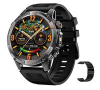 Domary Reloj Deportivo Inteligente Rastreador de Actividad Multideporte GPS con Más de 100 Modos Ejercicio Pantalla HD 1,46 Pulgadas Monitor Frecuencia Cardíaca IP68 para Hombres (Acero Negro)