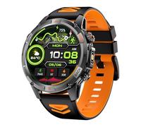 Domary Reloj Deportivo Inteligente Rastreador de Actividad Multideporte GPS con Más de 100 Modos Ejercicio Pantalla HD 1,46 Pulgadas Monitor Frecuencia Cardíaca IP68 para Hombres (Negro y Naranja)