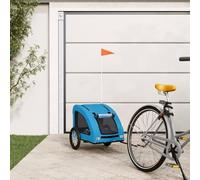 Domary Remolque de Bicicleta para Mascotas, Tela Oxford Gris, Hierro, Perros de Montar Seguros y Cómodos (63,5x124,5x66cm)