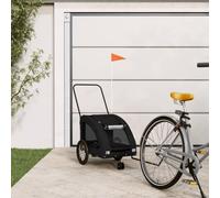Domary Remolque de Bicicleta para Mascotas, Tela Oxford Gris, Hierro, Perros de Montar Seguros y Cómodos (63,5x124,5x66cm)