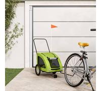 Domary Remolque de Bicicleta para Mascotas, Tela Oxford Gris, Hierro, Perros de Montar Seguros y Cómodos (63,5x124,5x66cm)