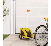 Domary Remolque de Bicicleta para Mascotas, Tela Oxford Gris, Hierro, Perros de Montar Seguros y Cómodos (124x53x53cm)