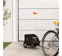 Domary Remolque de Bicicleta para Mascotas, Tela Oxford Gris, Hierro, Perros de Montar Seguros y Cómodos (124x53x53cm)