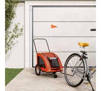 Domary Remolque de Bicicleta para Mascotas, Tela Oxford Gris, Hierro, Perros de Montar Seguros y Cómodos (63,5x124,5x66cm)