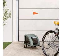 Domary Remolque de Bicicleta para Mascotas, Tela Oxford Gris, Hierro, Perros de Montar Seguros y Cómodos (124x53x53cm)