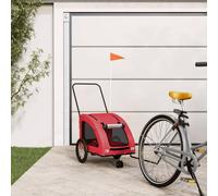 Domary Remolque de Bicicleta para Mascotas, Tela Oxford Gris, Hierro, Perros de Montar Seguros y Cómodos (63,5x124,5x66cm)