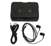 Domary Reproductor de Casete Reproductor de Cinta FM Estéreo Automático Portátil para Viajes Negro