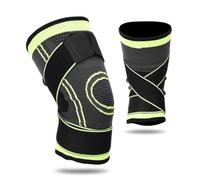 Domary Rodillera Elástica, Rodillera Estabilizadora con Correas Ajustables para Correr, Entrenamiento de Baloncesto, Deportes Al Aire (Código XL Verde)