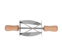 Domary Rodillo Cortador de Croissant Herramienta de Pastelería Masa Acero | Diseño de Cuchillas Cruzadas, Hace Masa Triangular en un Rollo, Material de Calidad Alimentaria 18/0, Fácil de Limpiar,