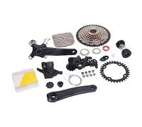 Domary Rueda de 9 Velocidades Kit de Rueda Bicicleta 11 a 46T Volante Inercia Acero Alta Resistencia Manivela Aleación Aluminio Ligera Desviador D (Plato 32T)