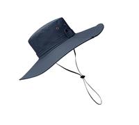 Domary Sombrero de Cubo Sombrero de ala Ancha para el Sol UPF50 Transpirable Cordón Ajustable para Hombres Mujeres Senderismo Camping Playa Actividades Al Aire Poliéster (Marina Guerra)