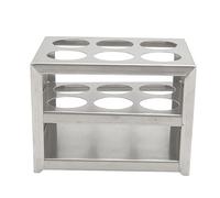 Domary Soporte para Tubos de Ensayo de Acero Inoxidable, 6 Orificios, 30 Mm Diámetro, Soporte para Tubos Centrífuga 3 Niveles Laboratorio, Escuela, Experimentos Cien