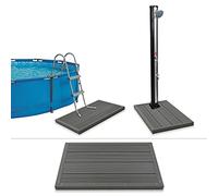 Domary Tablero de WPC, Elemento de Suelo Sólido, Ducha Solar, Escalera Piscina, Alfombra Multifuncional Gris para Exteriores, Antideslizante, Resistente, Duradero, Resistente A (Gris)