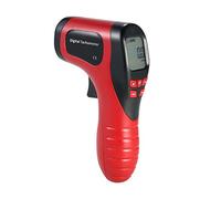 Domary Tacómetro Digital LCD Fotográfico sin Contacto, Medidor de RPM Portátil con Cinta Reflectante para la Medición de Velocidad Motores en Talleres industriales. (Rojo)