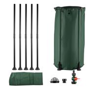 Domary Tanque de Almacenamiento de Agua Lona PVC 500D Alta Resistencia con Filtro Caño Descendente, Válvula Desbordamiento para Riego Jardinería, Uso en Interiores y
