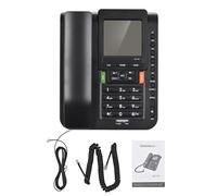 Domary Teléfono con Cable DTMF/FSK con 18 Memorias Salientes para Personas Mayores y Empresarios Negro 20,8x17x7,5cm