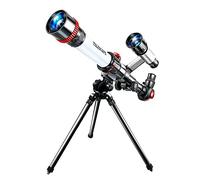 Domary Telescopio Astronómico para Niños con Aumento de 20X 30X 40X con Buscador de Estrellas Trípode Giratorio 360° para Niños Principiantes Aprendizaje Ciencias (Roja)