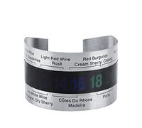 Domary Termómetro de Vino LCD de Acero Inoxidable, Pulsera para Vinos Blancos y Rojos, Sensor Temperatura 4~24 ℃ para Varias Botellas