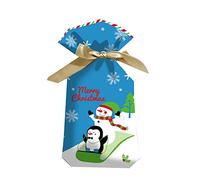 Domasvmd Bolsa de 50 unidades con cordón de Papá Noel, muñeco de nieve, alce, bolsa de regalo para boda, cumpleaños, Año Nuevo, Navidad, caramelos, bolsas de regalo