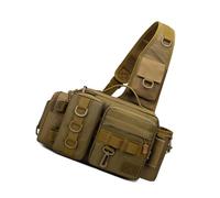 Domasvmd Bolsa de camping de gran capacidad, impermeable, multifuncional, riñonera, bolsa de hombro, bolsa de aparejos de pesca, bolsa de almacenamiento para equipo de pesca, Marrón lobo