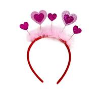 Domasvmd Diadema para el día de San Valentín con purpurina y corazón, para boda, compromiso, accesorios para el cabello, diadema para el día de San Valentín