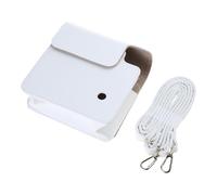 Domasvmd Fundas protectoras para cámara cuadrada de piel sintética con correa ajustable extraíble de gran capacidad, organizador de bolsa protectora, White