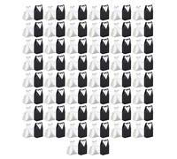 Domasvmd Juego de 50 cajas de dulces de boda, recuerdos de boda, patrón de vestido de novia, cajas de paquete de caramelos, planificador, juego de dulces