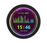 Domasvmd Pantalla secundaria IPS refrigerada por agua de 2.1/2.8 pulgadas 480 x 480 para computadora de escritorio, pantalla redonda, carcasa de aleación, monitor USB, pantalla LCD de 2.1 pulgadas