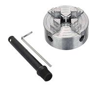 Domasvmd Portabrocas de torno de 4 mordazas de precisión, autocentrado, mandril de torneado de madera de aleación de zinc con adaptador de portabrocas de torno de varilla de conexión de 3/4 pulgadas,