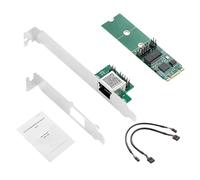 Domasvmd Tarjeta de red M.2 RJ45 de 2,5 G, puerto único, 2500 Mbps, M.2, 2,5 G, tarjeta Ethernet, controladores, chip I225 para interrupciones bajas de escritorio