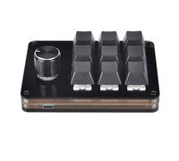 Domasvmd Teclado macro programable de 9 teclas, teclado mecánico macro para juegos con perilla, teclado para juegos de intercambio en caliente, teclado a prueba de polvo