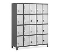 Domator Taquilla Vestuario 5B4A Armario Metalico con 20 Compartimentos Ranuras de ventilación Pintura en Polvo 172 cm x 136 cm x 45 cm