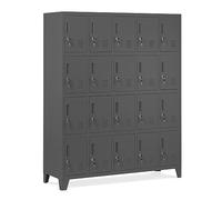 Domator Taquilla Vestuario 5B4A Armario Metalico con 20 Compartimentos Ranuras de ventilación Pintura en Polvo 172 cm x 136 cm x 45 cm