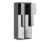 Domator Taquilla Vestuario Z02 Armario Metalico con 4 Compartimentos Ranuras de ventilación Pintura en Polvo 185 cm x 80 cm x 45 cm