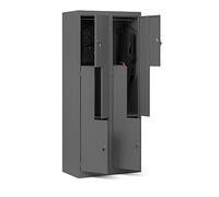 Taquilla Vestuario Z02 Armario Metalico 4 Compartimentos 185 cm x 80 cm x 45 cm