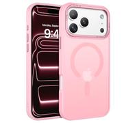 DOMAVER Funda Magnética para iPhone 17 Pro, Compatible con MagSafe, Protección contra Caídas de Grado Militar, Translúcida Mate Trasera, Funda Delgada Antigolpes, Rosa Pálido