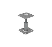 Domax Base de poste elevada, galvanizada, 100-150 mm, altura ajustable, 100 x 130 mm