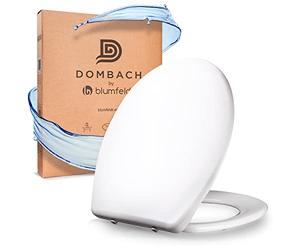 Dombach® Celesto Premium - Tapa WC Universal (Blanco, Ovalada, Duroplástico) Cierre Automático y Suave, Desmontable, Tapa WC Amortiguada, WC Inodoro completo