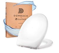 Dombach® Kaiana Premium - Tapa WC Universal (Blanco, Ovalada, Duroplástico) Cierre Automático y Suave, Desmontable, Amortiguada, WC Inodoro Completo, Taza WC, Funda Universal Dura