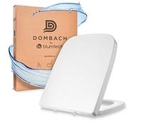 Dombach® Lamera Premium - Tapa WC Universal, Blanco, Forma Cuadrada, Duroplástico, Cierre Automático y Suave, Desmontable, Amortiguada