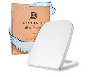 Dombach® Lamera Premium - Tapa WC Universal, Blanco, Forma Cuadrada, Duroplástico, Cierre Automático y Suave, Desmontable, Amortiguada