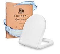 Dombach® Premium Tapa de WC con cierre amortiguado, Extraíble (Blanco), Asiento WC con cierre suave, tapa de inodoro, aro de WC, asiento de inodoro, Forma en D