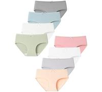 Domee Braguitas Algodón Ropa Interior Color Sólido Niña Pack de 8 Pequeño y Fresco 15-17 años (Fabricante Talla XL)