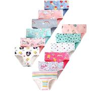 Domee Braguitas Algodón Ropa Interior Impresión Slips Niña Pack de 12 Niña y Fruta 8-9 Años (Fabricante Talla 150)