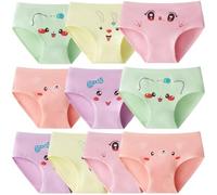 Domee Braguitas Algodón Ropa Interior Niña Pack de 10 Bragas Suaves Cara de Dibujos Animados 8-10 años (Talla del Fabricante 2XL)