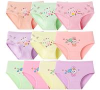 Domee Braguitas Algodón Ropa Interior Niña Pack de 10 Bragas Suaves Conejito y Gatito 8-10 años (Talla del Fabricante 2XL)