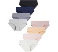 Domee Braguitas Algodón Ropa Interior Niña Pack de 8 Bragas Color Sólido Color Sólido 13-14 años (Talla del Fabricante L)