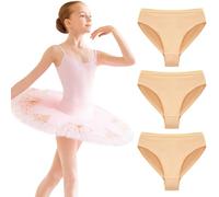 Domee Braguitas Ballet Algodón Bragas Bailar Gimnástico Niña Pack de 3 Nude 6-7 Años (Talla del Fabricante 120)