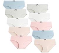 Domee Ropa Interior Braguitas Algodón Niña Pack de 10 Lazo 9-10 Años (Tamaño del Fabricante M)