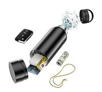 Domemit Botella de Agua Segura con Compartimento Oculto Secreto, Caja de Almacenamiento de Acero Inoxidable, Desenrosca la Parte Inferior para Guardar tus Objetos de Valor, Negro 1180ml